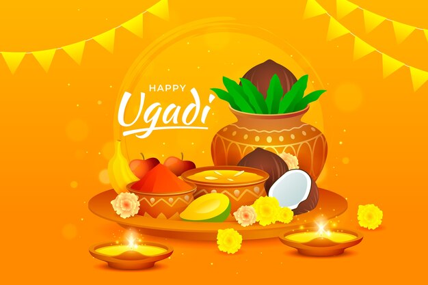 Realistic ugadi background