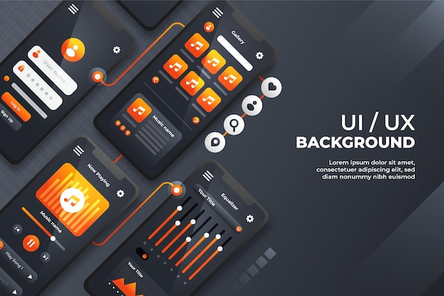 Free Vector realistic ui/ux background