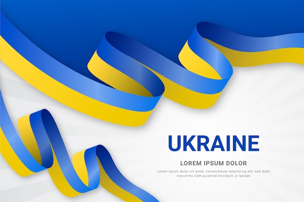 Realistic ukraine ribbon background