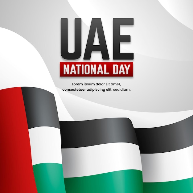 Realistic united arab emirates national day background