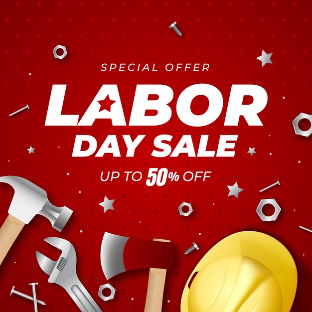 Realistic usa labor day sale illustration