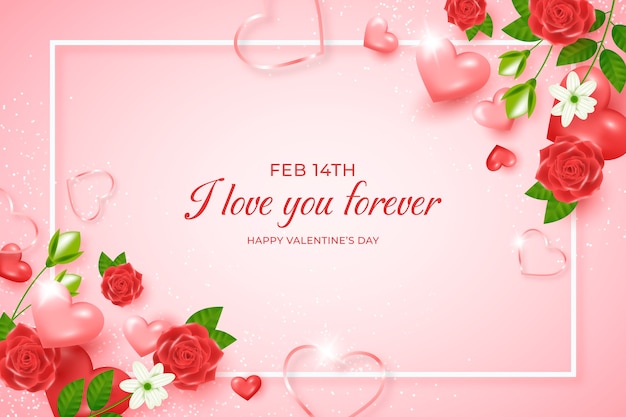 Realistic valentine's day background