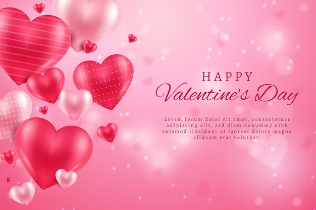 Realistic valentine's day background