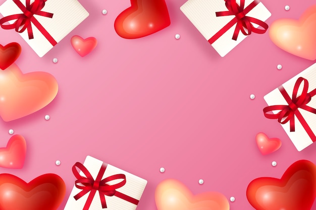 Realistic valentine's day background