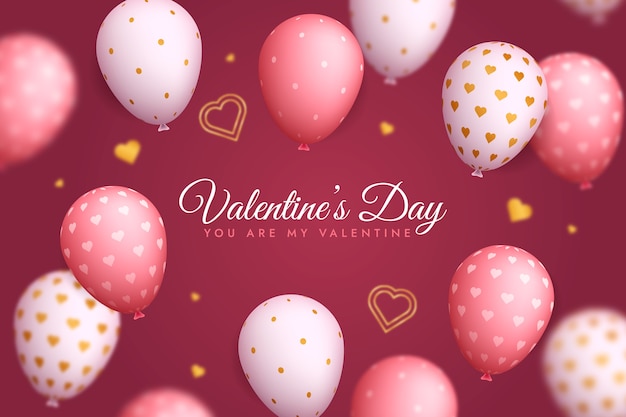 Realistic valentine's day background