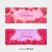 Free vector realistic valentine's day banners