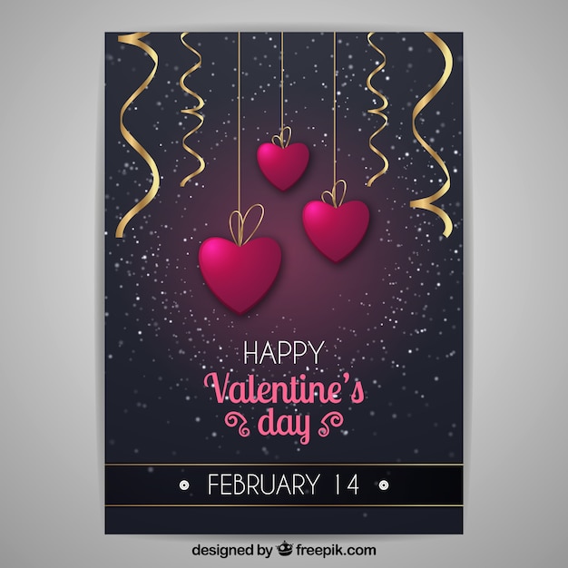 Realistic valentine's day flyer/poster template