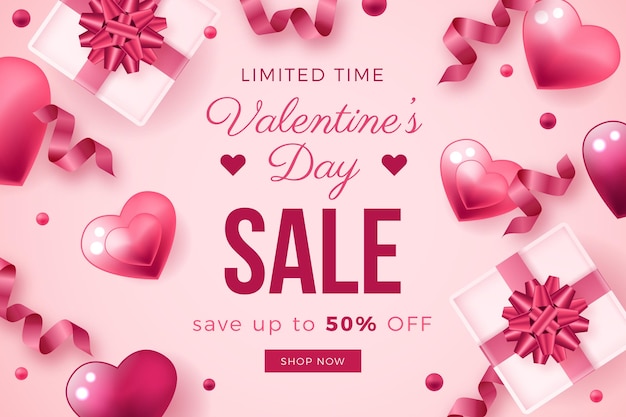 Realistic valentine's day sale