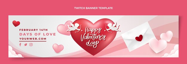 Realistic valentine's day twitch banner