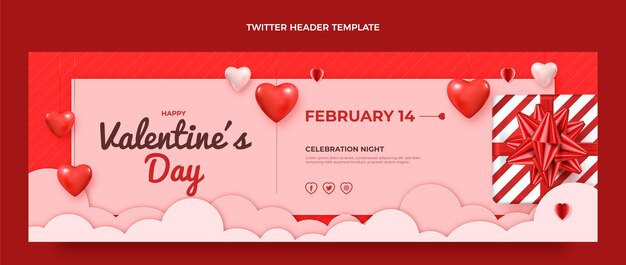 Realistic valentine's day twitter header