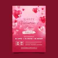 Free vector realistic valentine's day vertical poster template