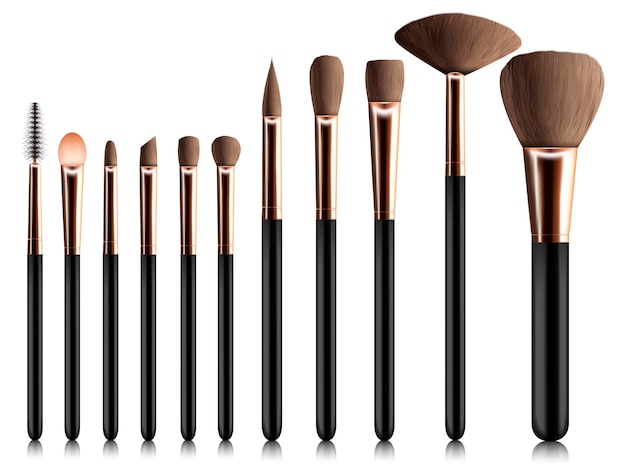 Free Vector realistic vector brush cosmetic accessories set