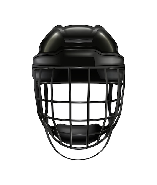 realistic vector icon. Hockey helmet. Sport design element.