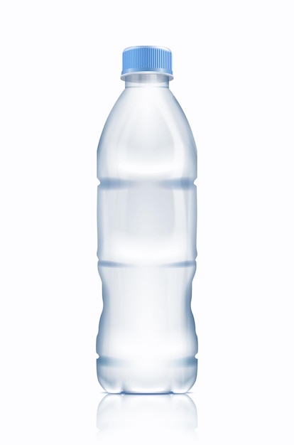 Free Vector realistic vector icon. plastic bottle of water. isolated on white background. beverage, drink mockup