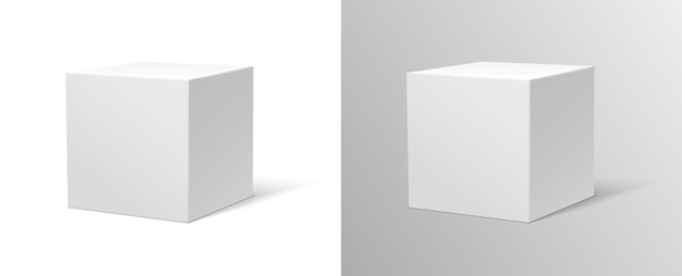 Free vector realistic vector icon white cube isolated