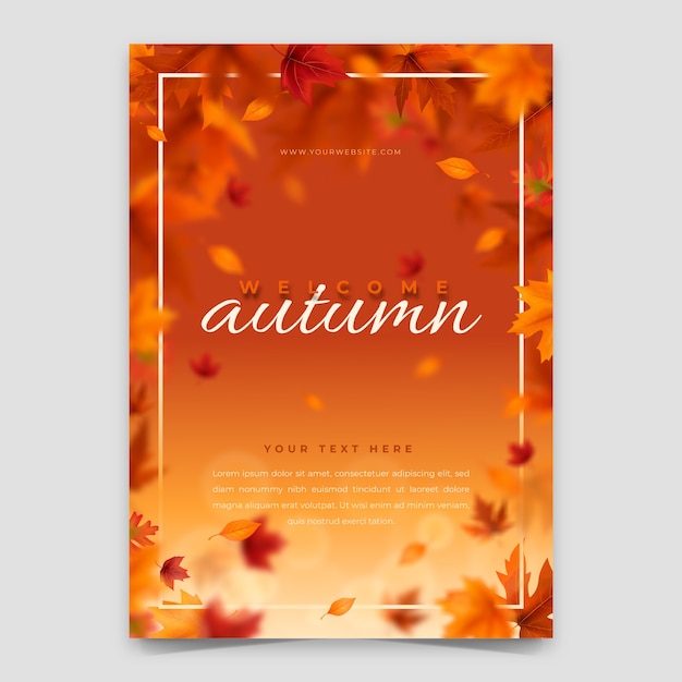 Realistic vertical poster template for autumn celebration