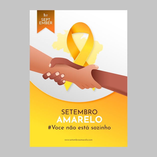 Free vector realistic vertical poster template for brazilian suicide prevention month