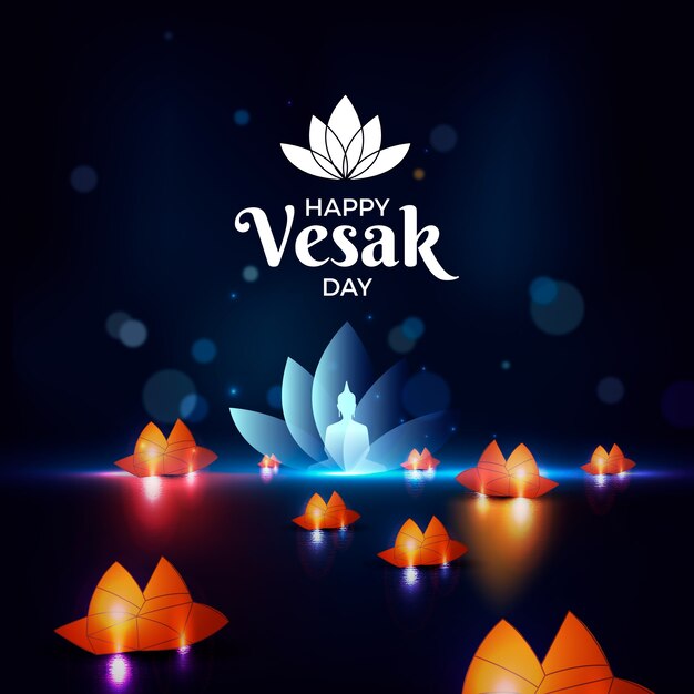 Realistic vesak concept