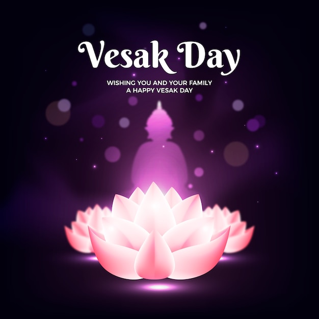 Free vector realistic vesak concept