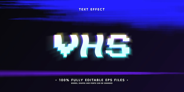 Realistic vhs text effect