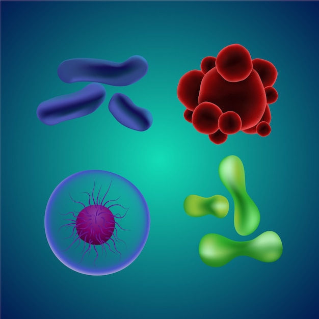 Free Vector realistic virus collection