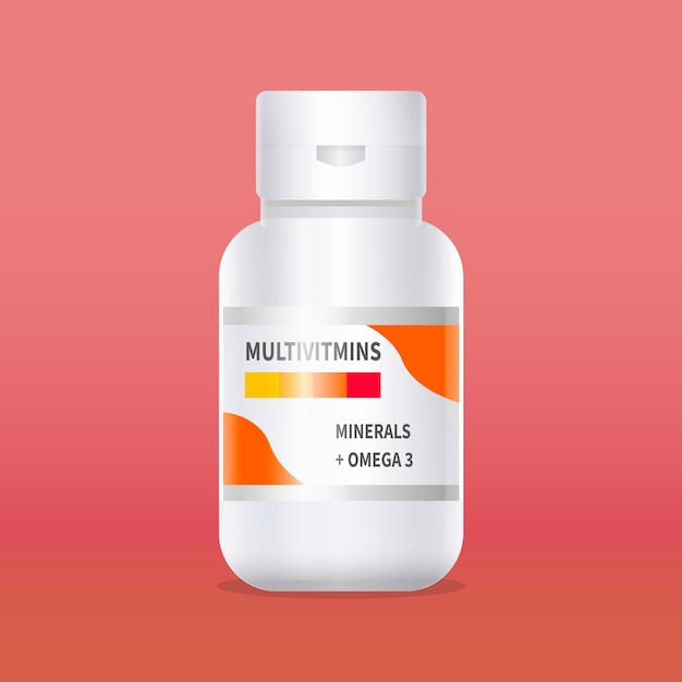 Realistic vitamin complex container