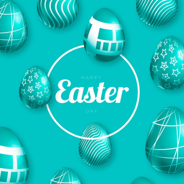 Realistic vivid monochrome easter illustration