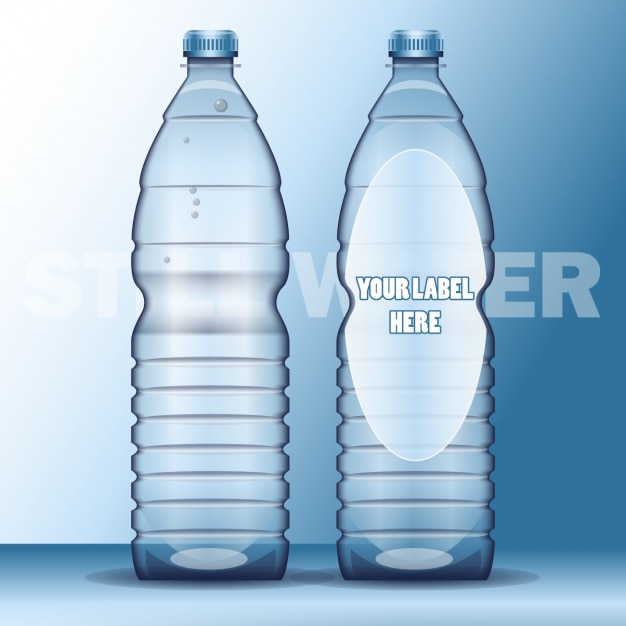 Free Vector realistic water bottle with label template