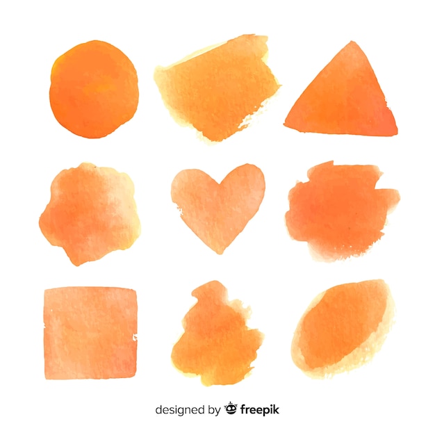 Free vector realistic watercolor shapes collection