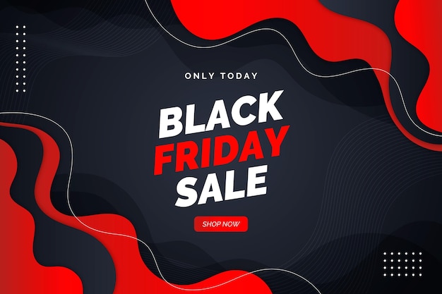 Realistic wavy black friday background