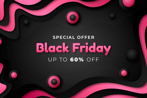 Free Vector realistic wavy black friday background