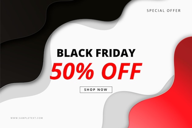 Realistic wavy black friday background