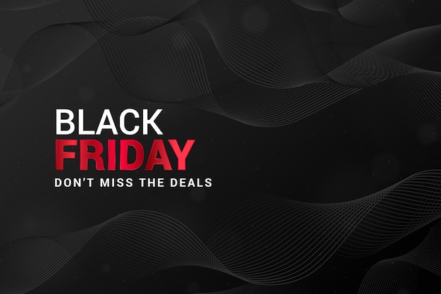 Realistic wavy black friday background