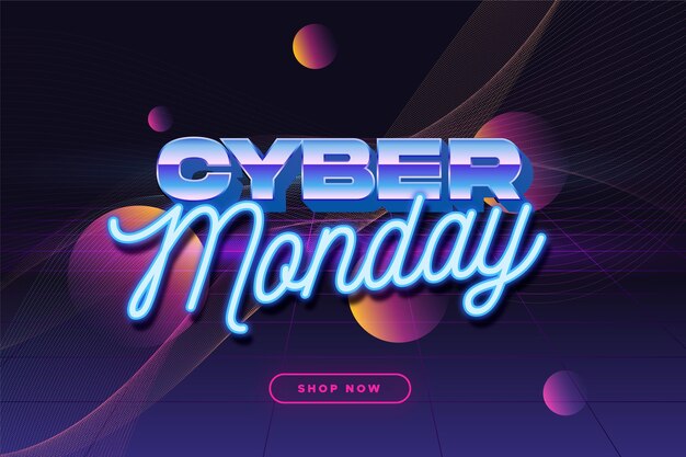 Realistic wavy cyber monday background