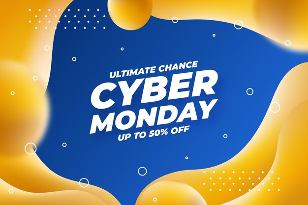 Realistic wavy cyber monday background