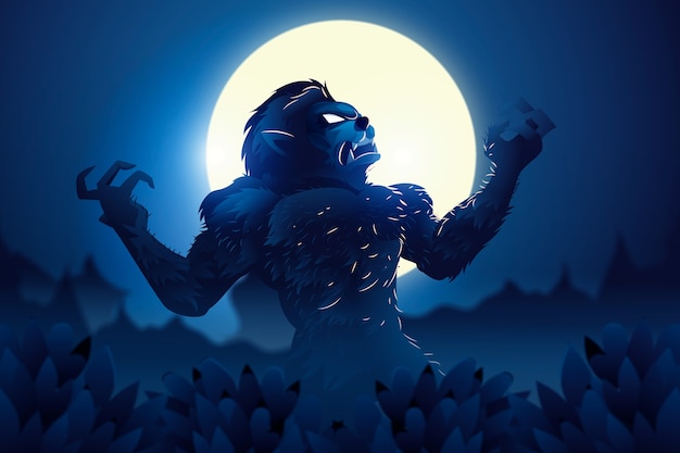 Free Vector realistic werewolf illustration