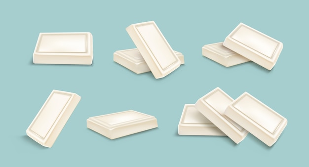 Free Vector realistic white chocolate