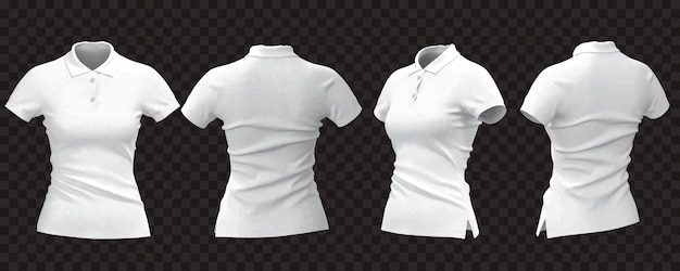 Free Vector realistic white female polo shirt collection