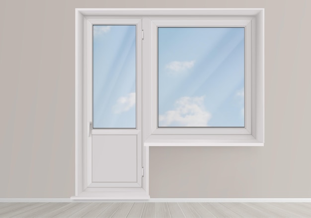 Free Vector realistic windows rendering set