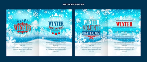 Realistic winter brochure template