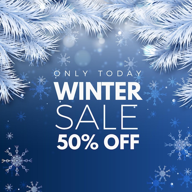 Realistic winter sale offer