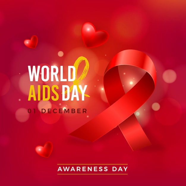 Realistic world aids day illustration