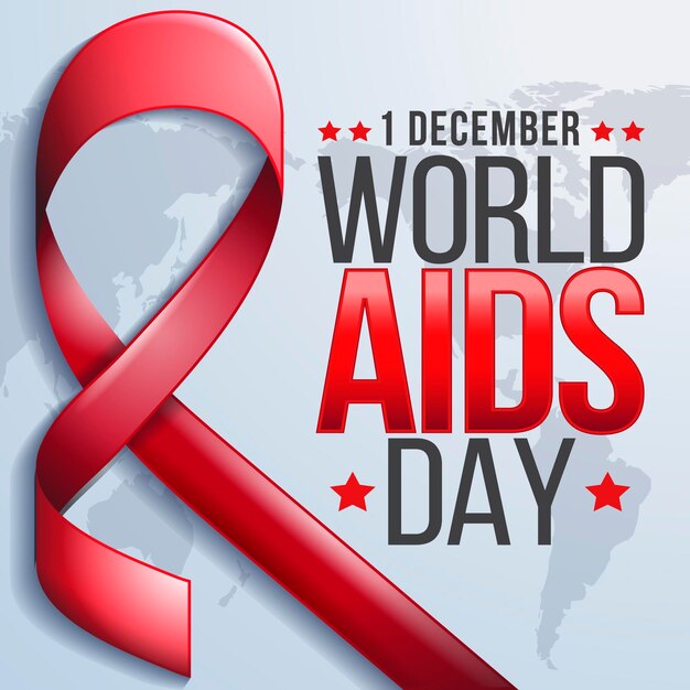 Realistic world aids day illustration