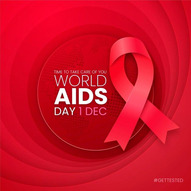 Realistic world aids day illustration