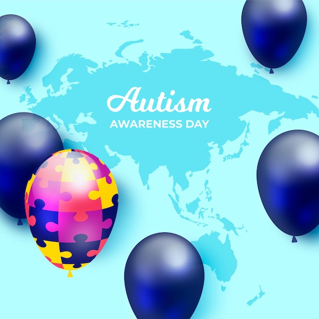 Free Vector realistic world autism awareness day illustration