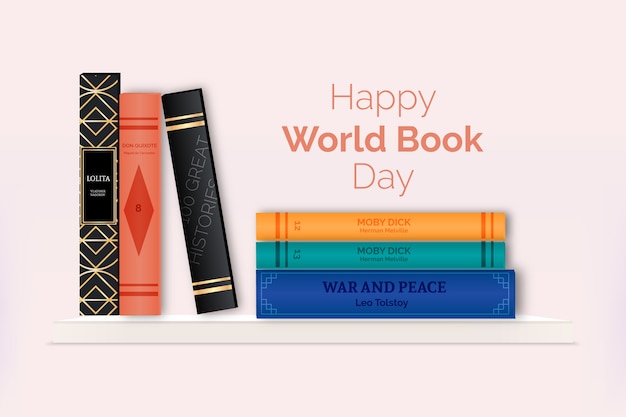 Free Vector realistic world book day concept