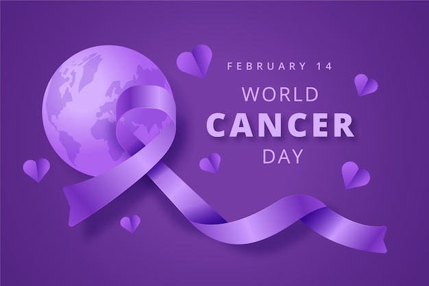 Free vector realistic world cancer day background