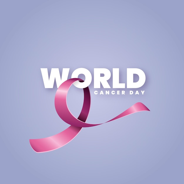 Free Vector realistic world cancer day pink ribbon