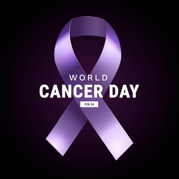 Realistic world cancer day ribbon