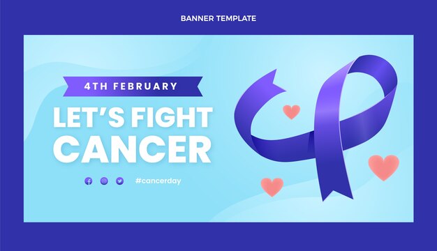 Realistic world cancer day sale horizontal banner